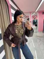 Leather Belt Jacket - Image 4