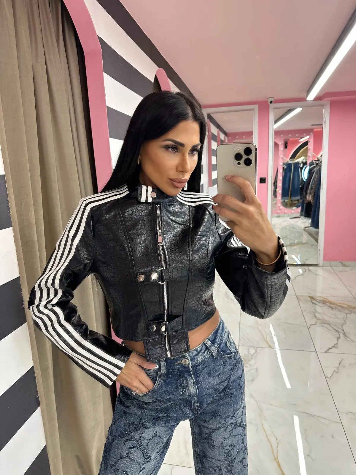 img_6a952d365b5801.60842213 Rebel Stripe Croco Jacket - Image 1