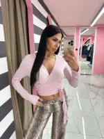 Soft Pink Wrap Top - Image 4