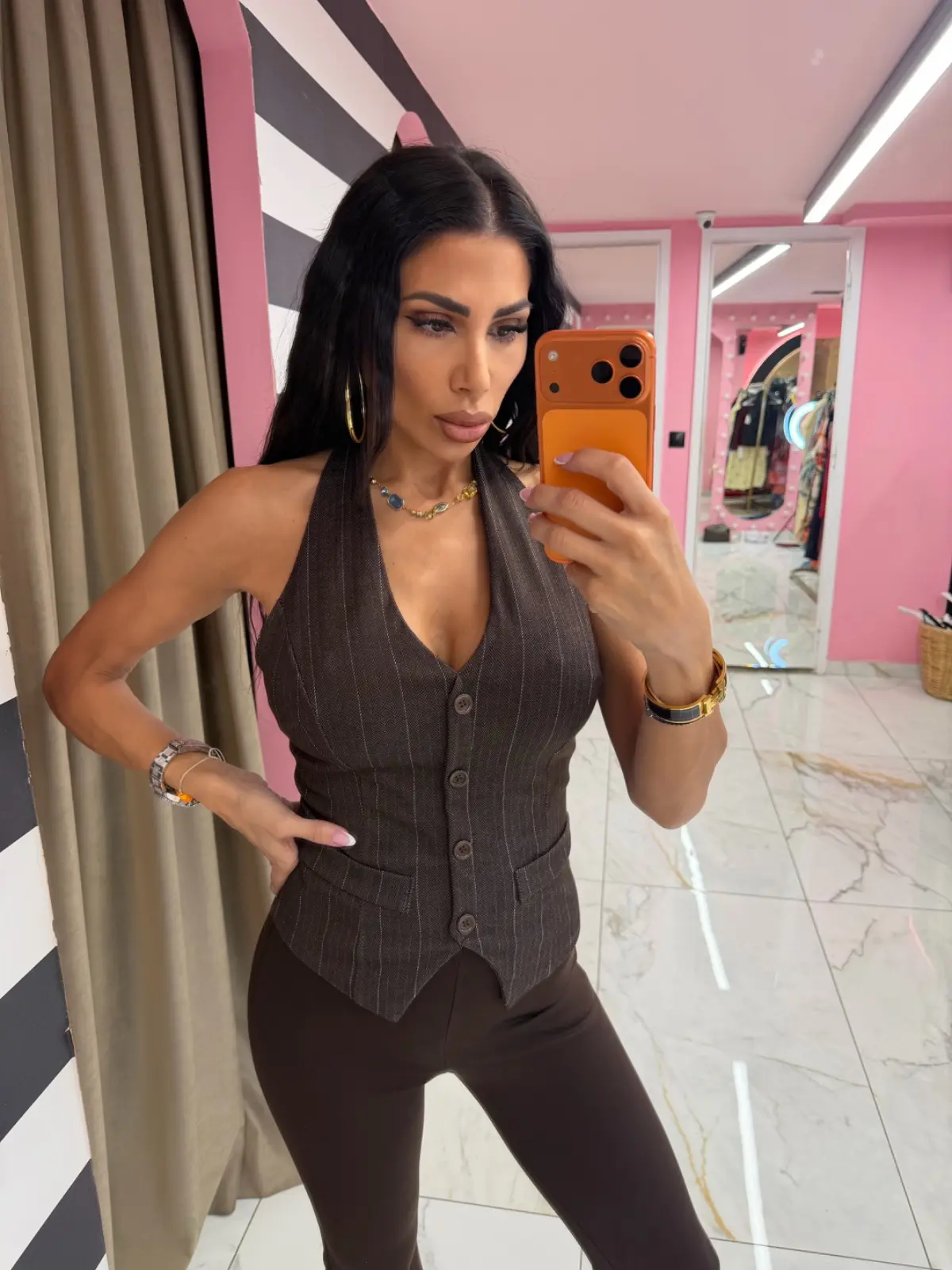 img_6a97bd48a6f8c8.11508727 Tailored Halter Vest - Image 1