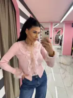Lace Trim Knit Top - Image 2