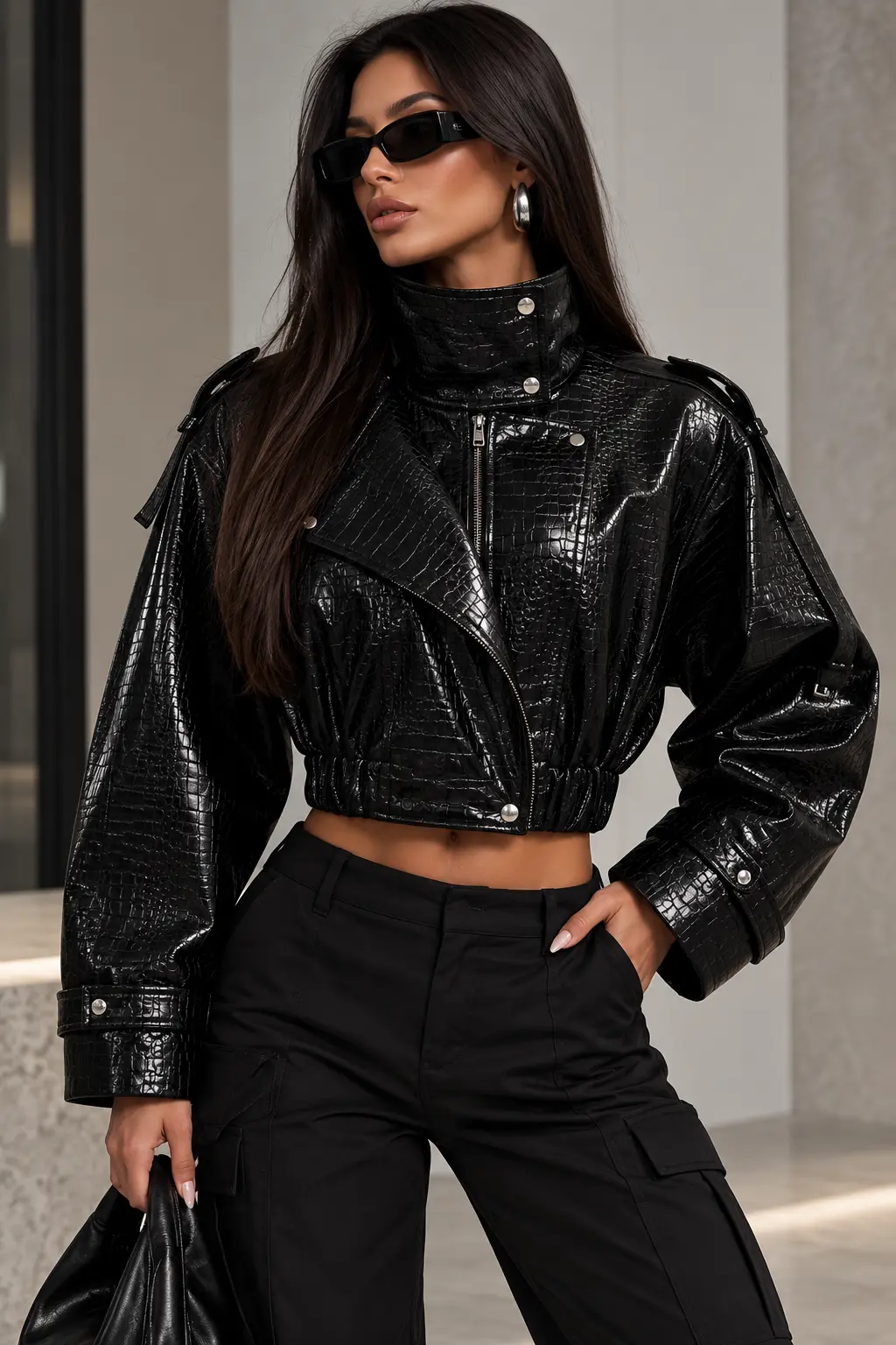 img_6a9a8bf7718eb2.87827898 Croc Effect Jacket - Image 1
