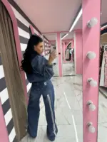 Side Stripe Wide Leg Jeans