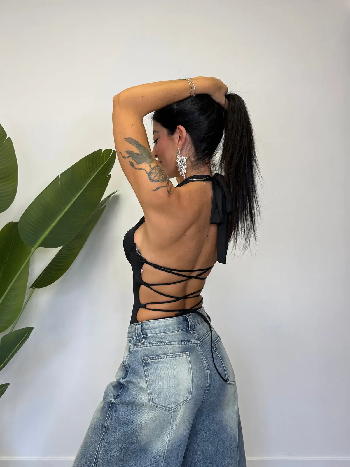 img_6a9b135055bbc2.77462793 Lace-Up Bustier Bodysuit - Image 1