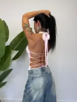 Lace-Up Bustier Bodysuit - Image 3