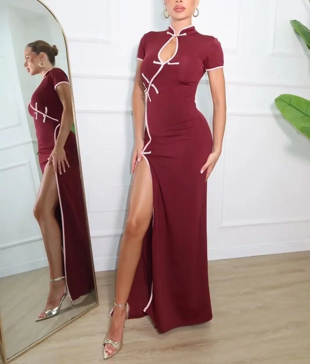 img_6a9bb3d31c0ab5.63625320 Oriental Detail Maxi Dress - Image 1