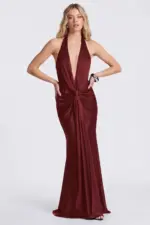 Elegant Drape Maxi Dress - Image 3