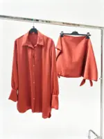 Satin wrap skirt set - Image 3