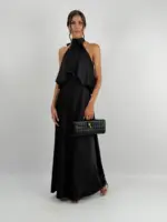 Satin Halter Maxi Dress - Image 2