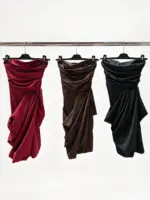 Draped Satin Mini Dress - Image 2