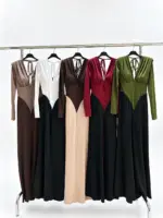 Contrast V Maxi Dress - Image 3