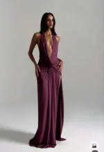 Draped Halter Maxi Dress - Image 4