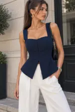Sculpted Peplum Corset Top - Image 3