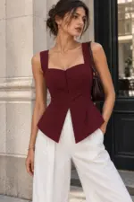 Sculpted Peplum Corset Top - Image 4