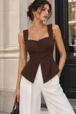 Sculpted Peplum Corset Top - Image 5