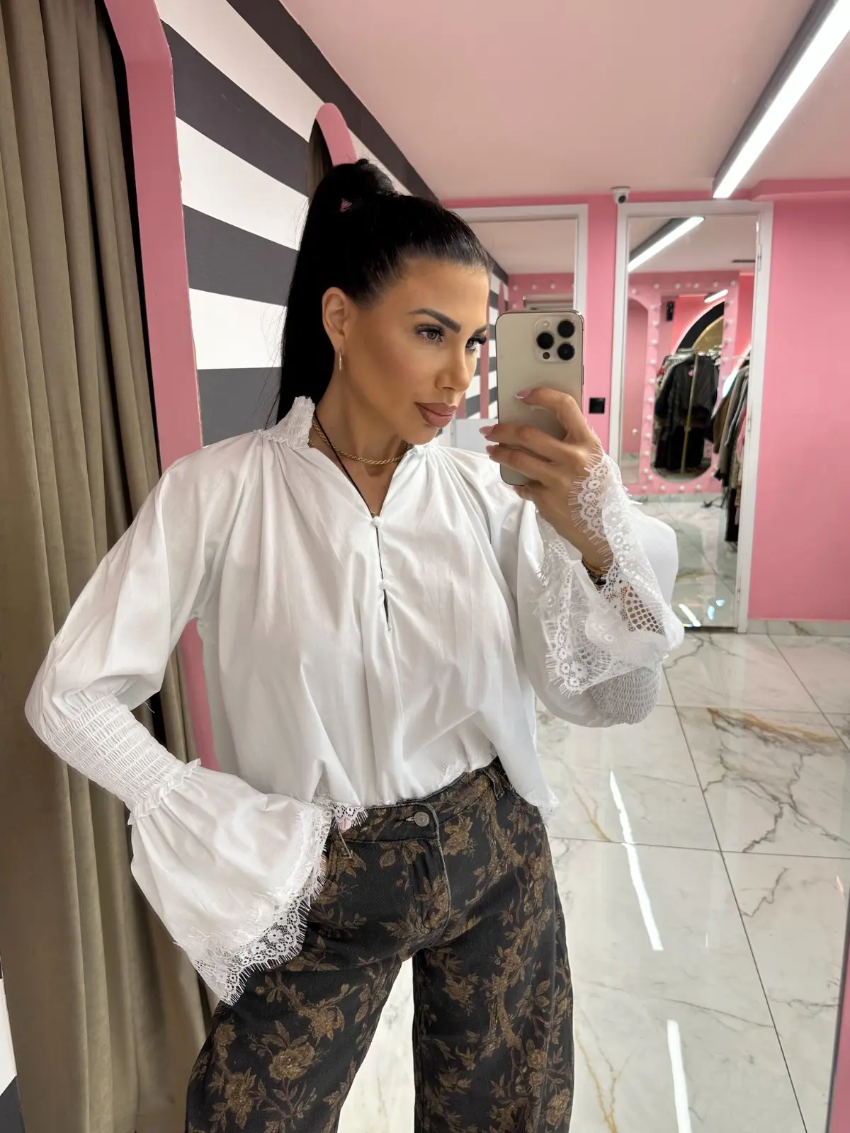 img_6aa556f1baca82.42467545 Romantic Lace Blouse - Image 1
