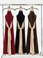 Monochrome Drape Dress - Image 2