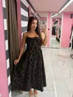 Floral Satin Dress - Image 5