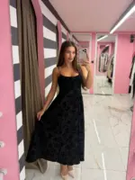 Floral Satin Dress - Image 7