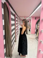 Floral Satin Dress - Image 8