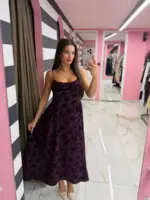 Floral Satin Dress - Image 11