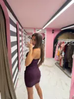 Noir Corset Mini Dress - Image 2