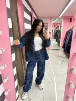 Midnight Bloom Denim Set