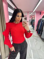 Scarlet Ruffle Knit