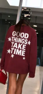Good Things Take Time Oversized Sweatshirt - Image 6
