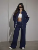 Denim Wide Leg Set - Image 3