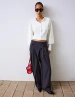 Draped Wide-Leg Trousers - Image 2