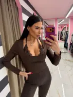 Lace Detail Long Sleeve Bodysuit - Image 2