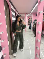 Cropped Zip Hoodie Set