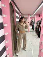 Cropped Zip Hoodie Set - Image 11