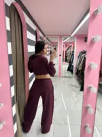 Taupe Wide-Leg Joggers - Image 4