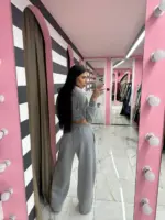 Taupe Wide-Leg Joggers - Image 6