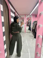 Taupe Wide-Leg Joggers - Image 14