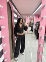 Taupe Wide-Leg Joggers - Image 15