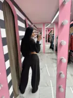 Taupe Wide-Leg Joggers - Image 16