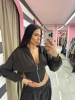Sculpted Cropped Hoodie - Image 2