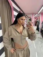 Sculpted Cropped Hoodie - Image 5
