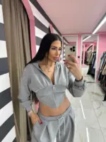 Sculpted Cropped Hoodie - Image 6