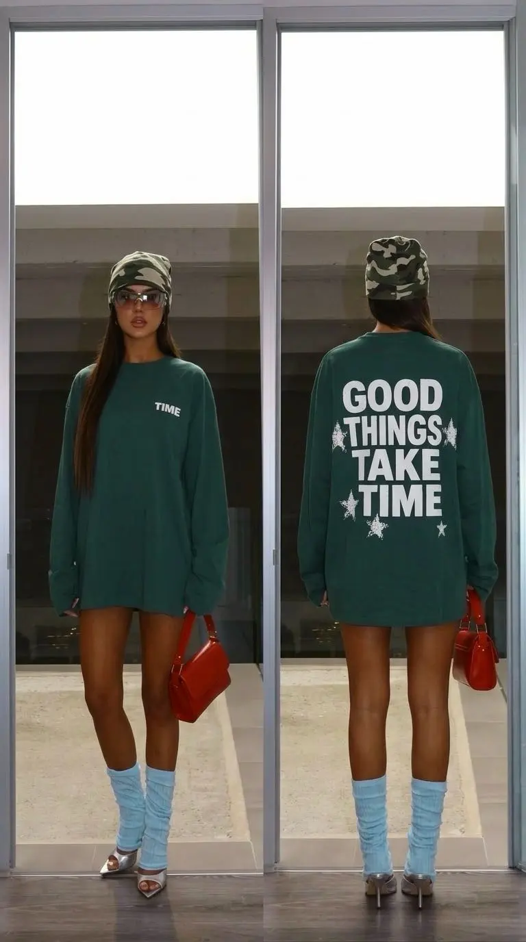 img_6ac4c3480d45b7.20866472 Good Things Take Time Oversized Sweatshirt - Image 1