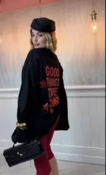 Good Things Take Time Oversized Sweatshirt - Image 4