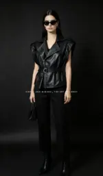 Rebel Belted Leather Vest - Image 2