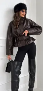 Urban Belt Leather Jacket - Image 3