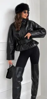 Urban Belt Leather Jacket - Image 4