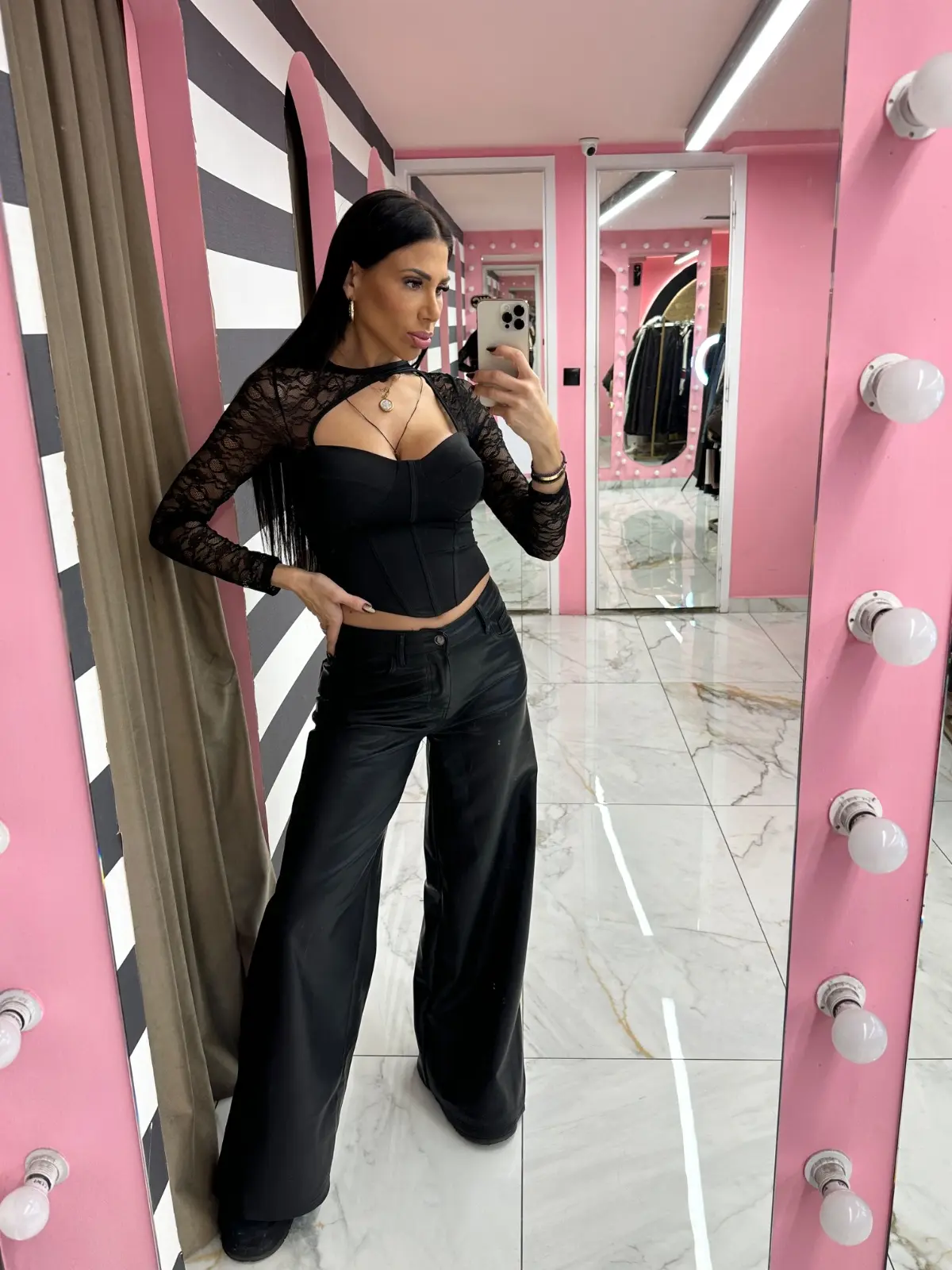 img_6acfc416f1ae69.91505995 Midnight Eco Leather Pants - Image 1