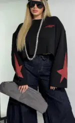 Star Cropped Sweatshirt - Image 5