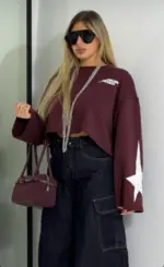 Star Cropped Sweatshirt - Image 6